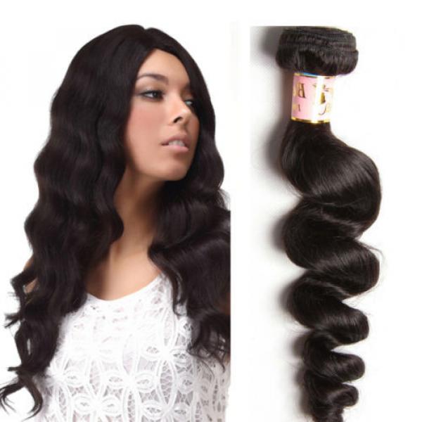 7A Brazilian Loose Wave Virgin Human Hair Weaves Unprocessed Hairs 100g/Bundle #1 image