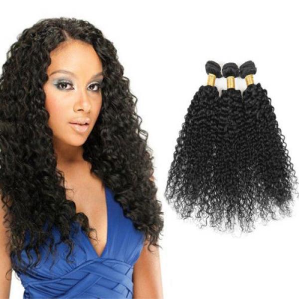 3 Bundles 150g Virgin 100% Brazilian Kinky Curly Hair Weave Human Hair Extension #1 image