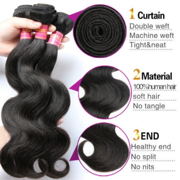 4 bundles 10&#034;/200g 8A Brazilian Body Wave Human Virgin Hair Weave Extension #4 image