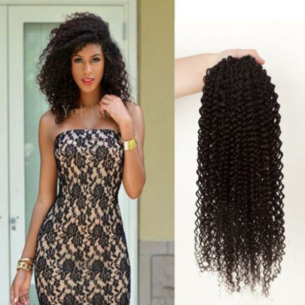 1 Bundles Virgin 100% Brazilian Kinky Curly Hair Weave Human Hair Extension Weft #1 image