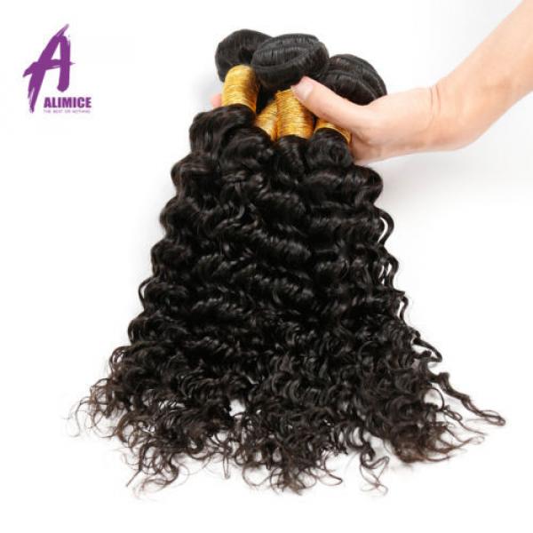 4 Bundles Deep Wave Brazilian Virgin Human Hair Extensions Bundles Curly 8A 400g #5 image
