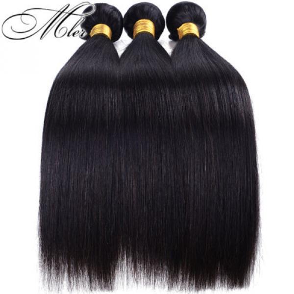 3 Bundles/150g Brazilian Virgin Straight Hair Extensions 100% Human Hair Weave #1 image