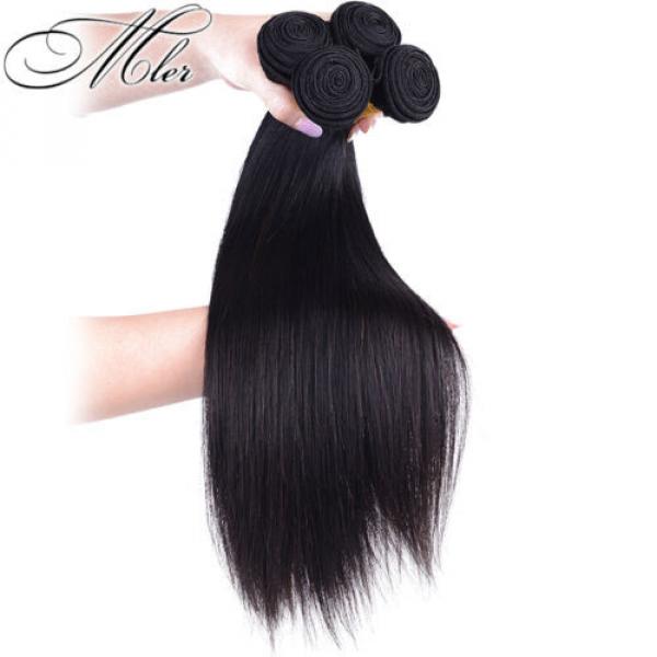 3 Bundles/150g Brazilian Virgin Straight Hair Extensions 100% Human Hair Weave #4 image