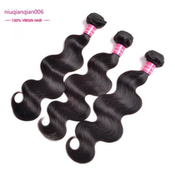 3 Bundles/150g total Brazilian Virgin Body Wave Weave Weft 100% Human Hair Wavy #2 image