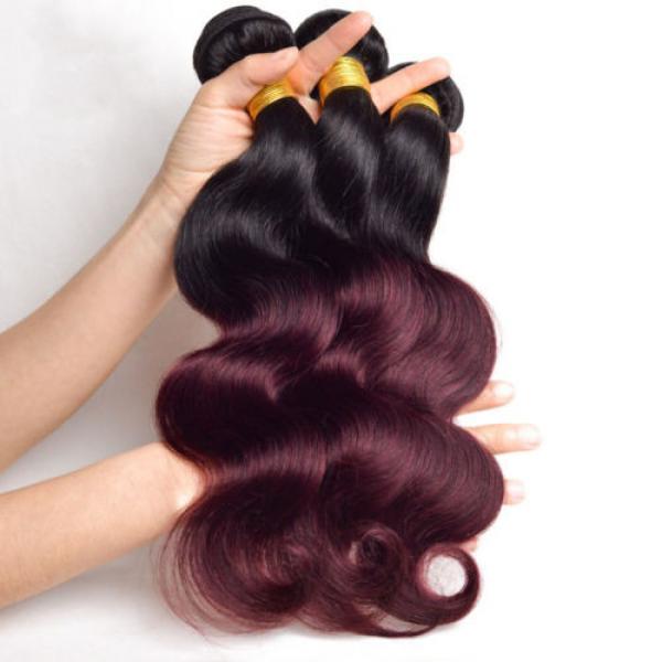 7A #T1B/99J Brazilian Human Virgin Hair Extension Body Wave Hair Weave 100g #2 image