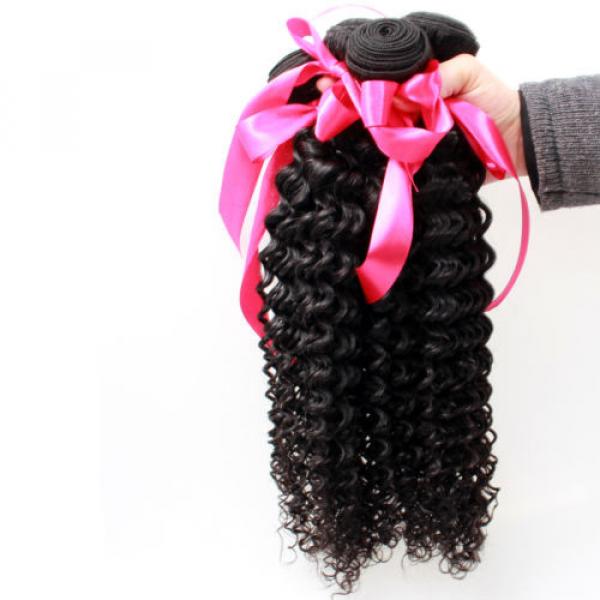 New 3 Bundle Deep Weave Curly Brazilian Virgin Human Hair Extension Weaving Weft #3 image