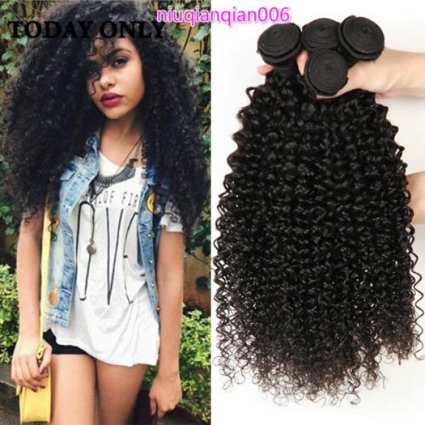 4pcs/200g 100% Unprocess Virgin kinky curly Brazilian human hair extension weave #1 image