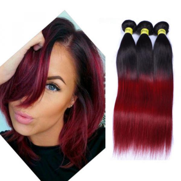 Silky straight 1b/bug Ombre Color Brazilian Virgin Human Hair 3 Bundles/150g #1 image