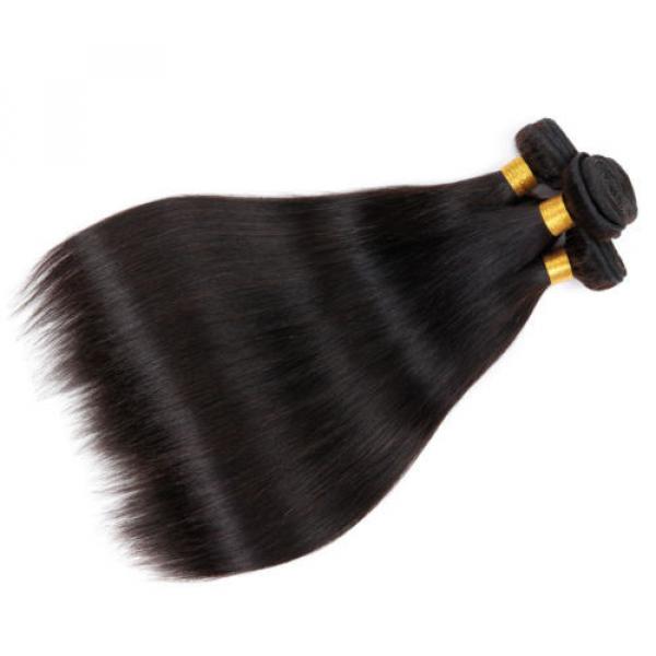 4Bundles/200g 7A Unprocessed Virgin Brazilian Straight Hair Extension HumanWeave #4 image