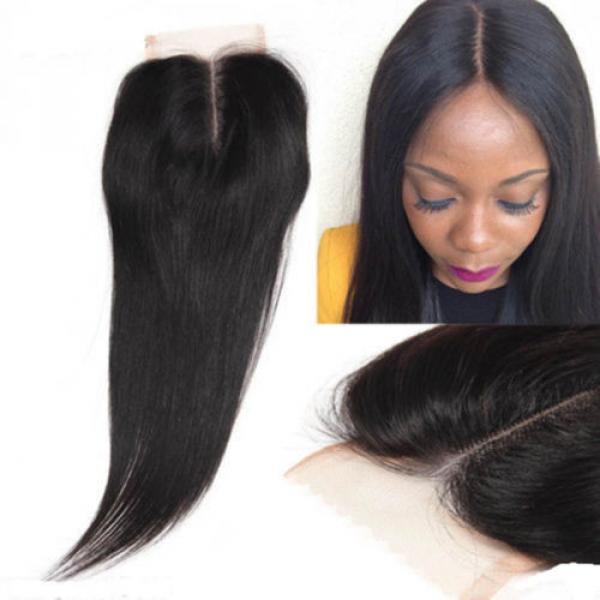 Brazilian Lace Closure Straight Virgin Remy 7A Human Hair Swiss Lace Lace Front #1 image