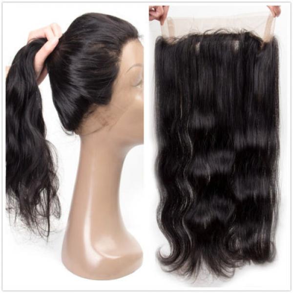 Brazilian Virgin Hair Body Wave Weft 3 Bundle 300g with 360 Lace Frontal Closure #3 image