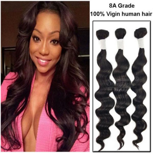 Unprocessed 100% Brazilian Loose Wave Virgin Hair Bundles Weft 4 Bunldes 200g #1 image