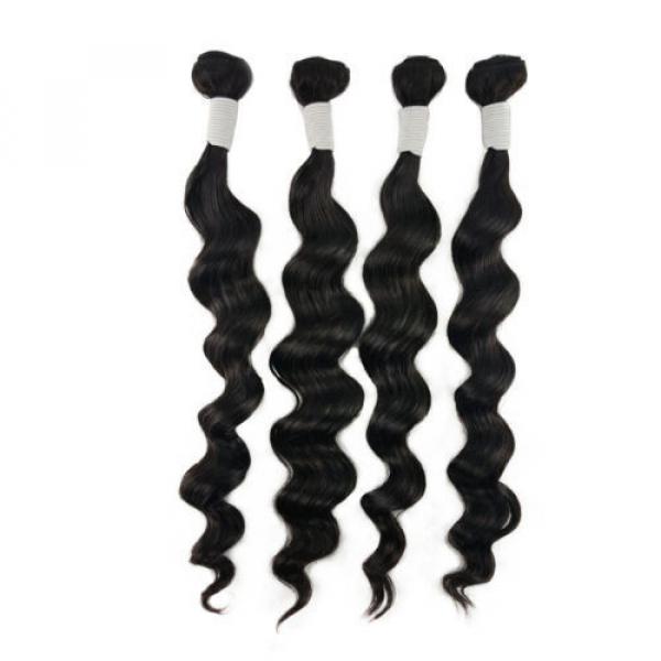 Unprocessed 100% Brazilian Loose Wave Virgin Hair Bundles Weft 4 Bunldes 200g #2 image