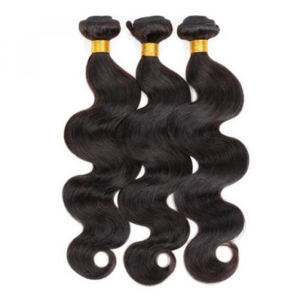 3 Bundles/150g total Brazilian Virgin Body Wave Weave Weft 100% Human Hair Wavy #2 image