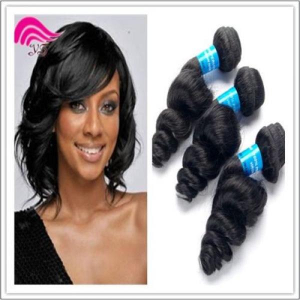 3bundles/150g  Brazilian weaves 100% Human Hair Extension Virgin Loose Wave Weft #1 image
