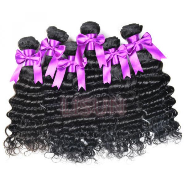 7A Brazilian Deep Wave Virgin Hair100% Brazilian Human Hair Weave 8“X3 Bundle #1 image
