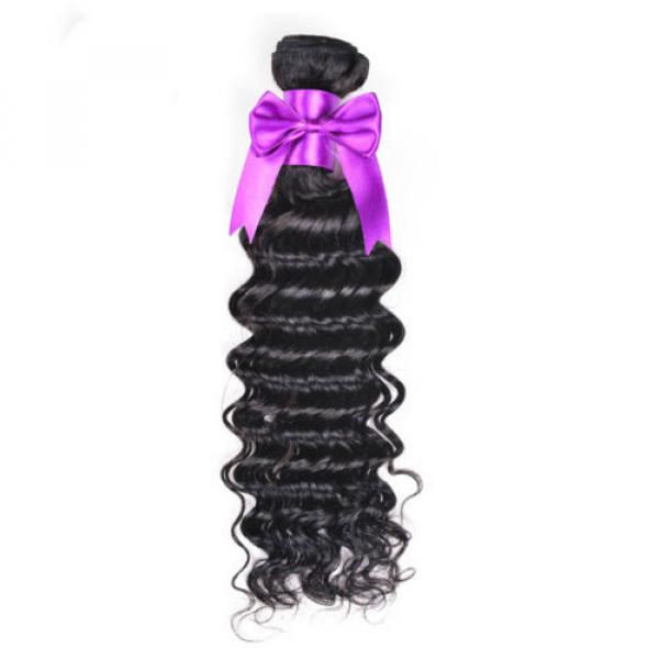 7A Brazilian Deep Wave Virgin Hair100% Brazilian Human Hair Weave 8“X3 Bundle #4 image