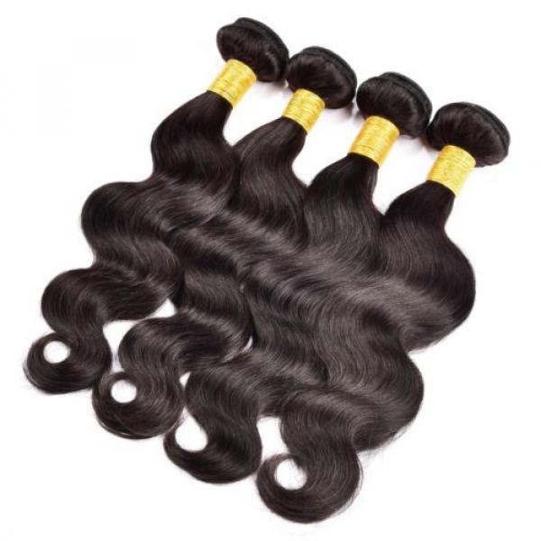 Brazilian Virgin Hair Body Wave Human Hair Extension 4 Bundles with 1 pc Closure #5 image