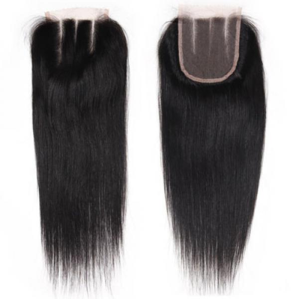 8A Brazilian Virgin Human Hair Extension Lace Top Closure Invisible Three Part #2 image