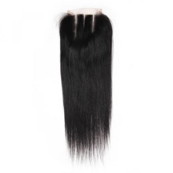 8A Brazilian Virgin Human Hair Extension Lace Top Closure Invisible Three Part #4 image
