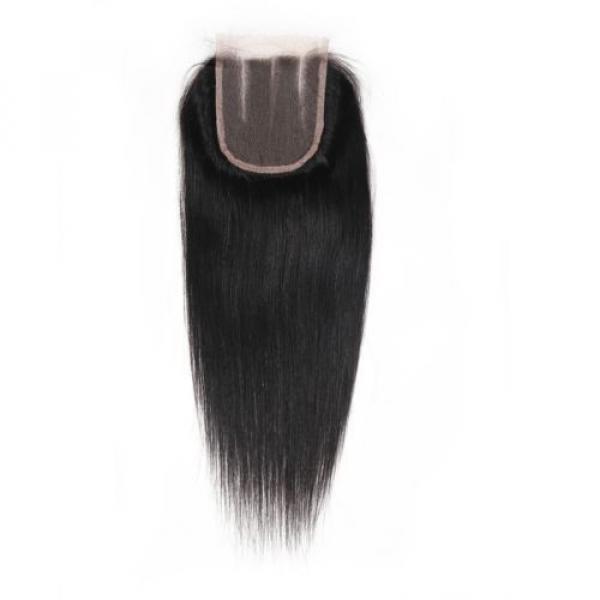 8A Brazilian Virgin Human Hair Extension Lace Top Closure Invisible Three Part #5 image