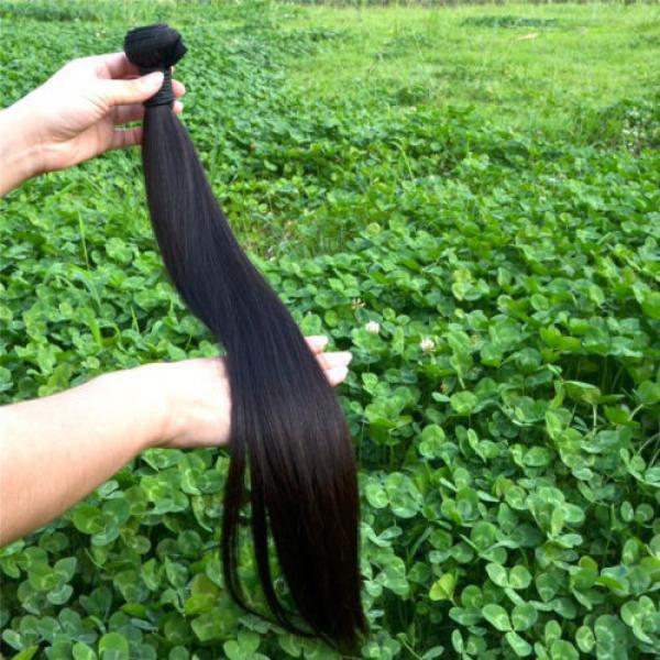 100% 6A 1 Bundle 100g Virgin Brazilian Straight 10-30&#034; Natural Black Human Hair #1 image