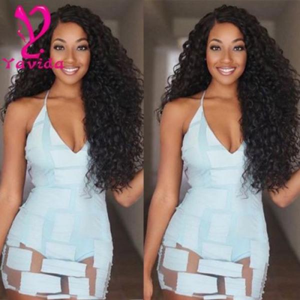 7A Grade Deep Wave Wavy Brazilian Virgin Human Hair Extensions Weft 300g/3Bundle #1 image