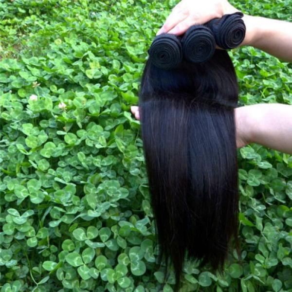 100% 6A 1 Bundle 100g Virgin Brazilian Straight 10-30&#034; Natural Black Human Hair #4 image