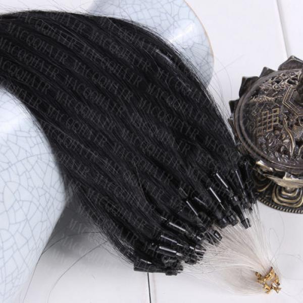 100S 16&#034;-26&#034; Micro loop Link Beads Remy Brazilian Virgin Human Hair Extensions #2 image