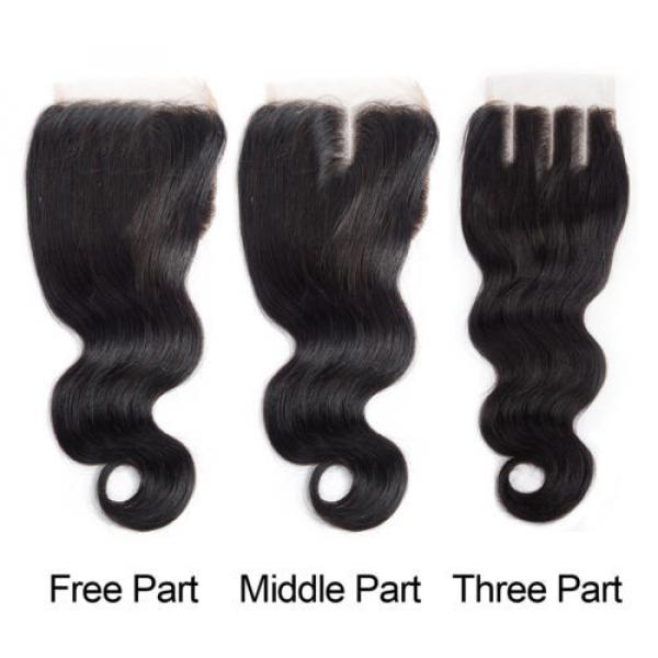 Brazilian Virgin Hair 3 Bundles Body Wave Human Hair Weft with 1 pc Lace Closure #2 image