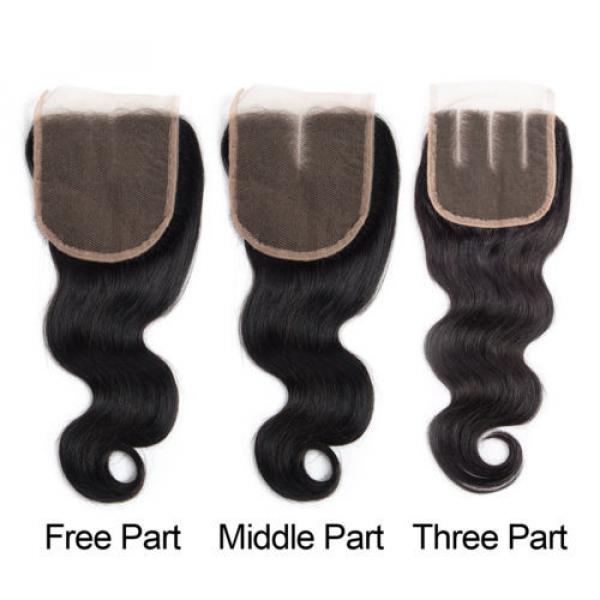 Brazilian Virgin Hair 3 Bundles Body Wave Human Hair Weft with 1 pc Lace Closure #3 image