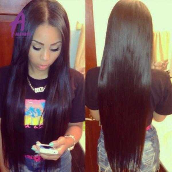 Brazilian Hair Virgin Human Hair Extensions Weave THICK 3 Bundles 300g 7a Weft #1 image