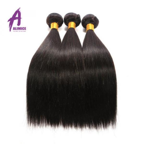 Brazilian Hair Virgin Human Hair Extensions Weave THICK 3 Bundles 300g 7a Weft #2 image