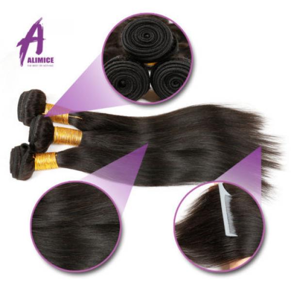 Brazilian Hair Virgin Human Hair Extensions Weave THICK 3 Bundles 300g 7a Weft #4 image
