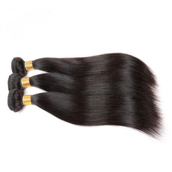3 BundlesBrazilian Virgin Hair Straight Brazilian Straight Hair Weave Cheap 100% #4 image