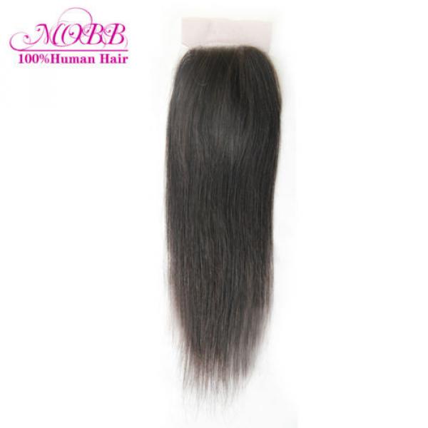 Brazilian Virgin Human Remy Hair Extensions Weaving Weft 4 Bundles With Closure #4 image