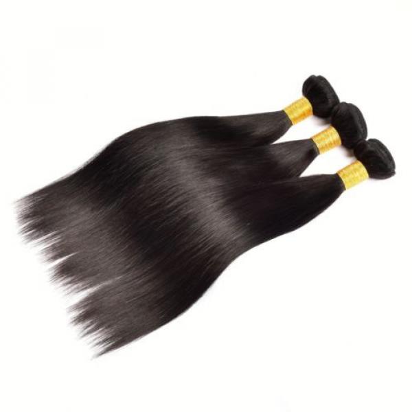 3 Bundles Unprocessed Brazilian Virgin Hair Straight Weave Human Hair Extensions #3 image