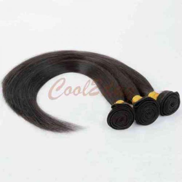 3 Bundles 18&#034; Remy Virgin Brazilian Straight Human Hair Weft Extensions 150g all #4 image