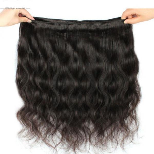 100% Human Hair Virgin Brazilian Body Wave Wavy Extension Weft Black Grade 5A #2 image