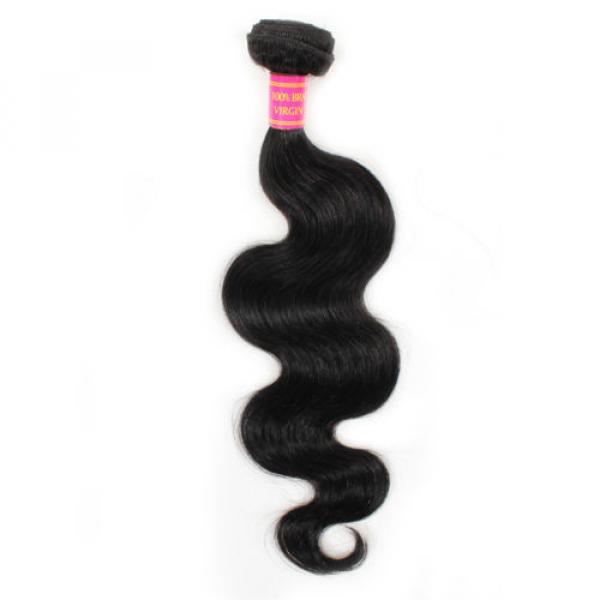 100% Human Hair Virgin Brazilian Body Wave Wavy Extension Weft Black Grade 5A #5 image