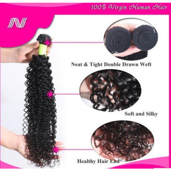 100% 6A Unprocessed Virgin Brazilian kinky wave Hair Natural Black bundles 100g #1 image