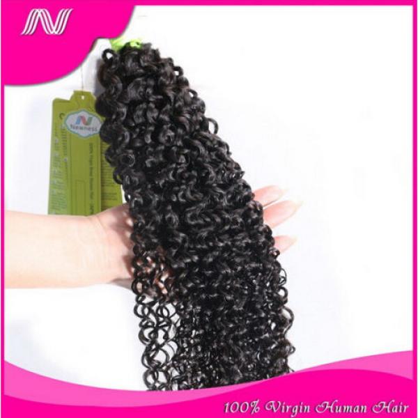 100% 6A Unprocessed Virgin Brazilian kinky wave Hair Natural Black bundles 100g #2 image