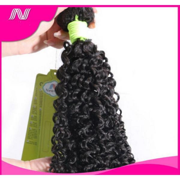 100% 6A Unprocessed Virgin Brazilian kinky wave Hair Natural Black bundles 100g #3 image