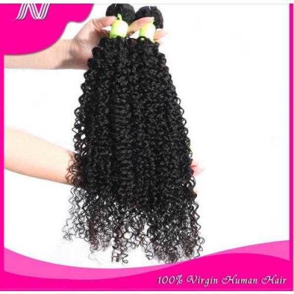 100% 6A Unprocessed Virgin Brazilian kinky wave Hair Natural Black bundles 100g #4 image