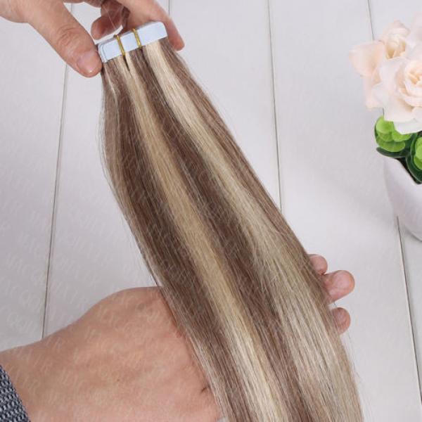 NEW 20pcs/set Tape In Skin Weft 100% Brazilian Virgin Remy Human Hair Extensions #3 image