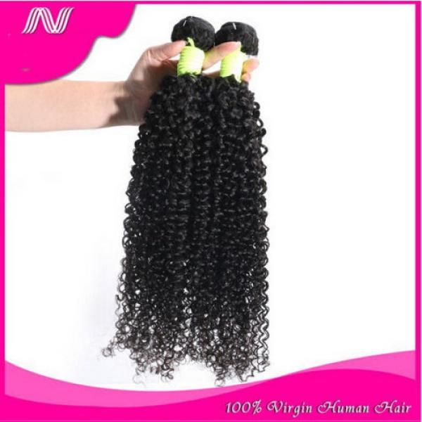 100% 6A Unprocessed Virgin Brazilian kinky wave Hair Natural Black bundles 100g #5 image