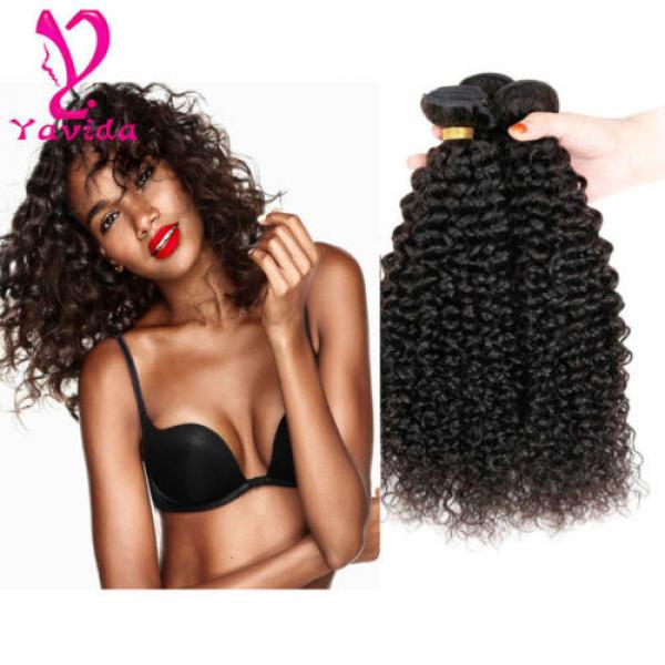 300g/3 Bundles 100% Brazilian Kinky Curly Virgin Human Hair Weft Extensions #1 image