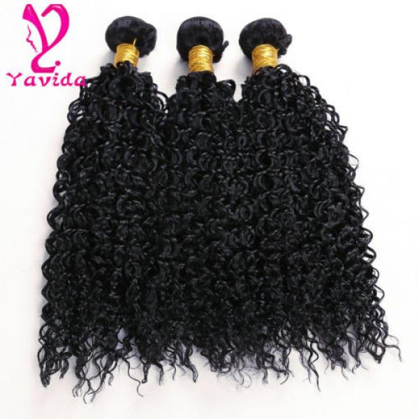 300g/3 Bundles 100% Brazilian Kinky Curly Virgin Human Hair Weft Extensions #2 image