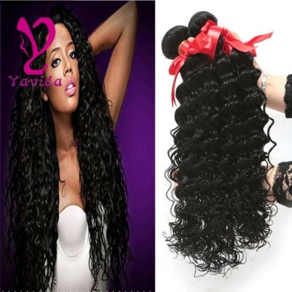 THICK Deep Curly Wavy Virgin Brazilian Human Hair Extensions Weft 300g/3 Bundles #1 image