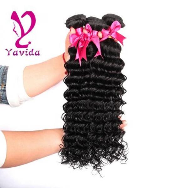 THICK Deep Curly Wavy Virgin Brazilian Human Hair Extensions Weft 300g/3 Bundles #2 image